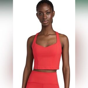 Beyond Yoga Powerbeyond Intensity Racerback Cropped Tank Bra-Size M in Retro Red
